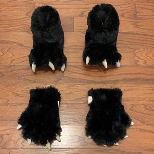 Toddler Lazy One Bear Paw Slippers Mitt Set Size XS